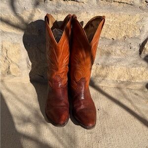 Boulet Brown Lizard Skin Western Cowboy Boots size 11 men’s Made in Canada